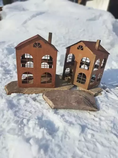 Домик-подсвечник с трубой